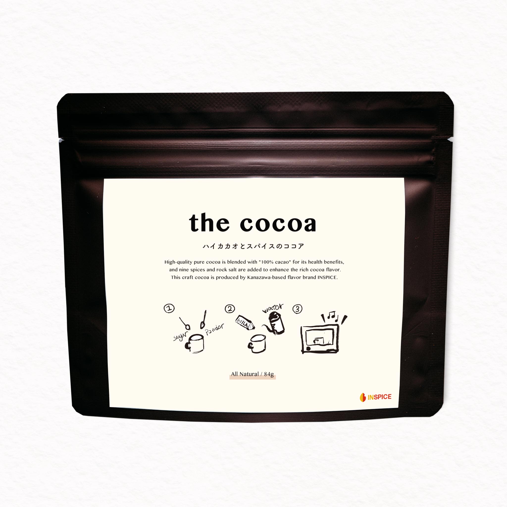 INSPICE the cocoa「ハイカカオとスパイスのココア」／84g｜ハイカカオとスパイスで作る大人の濃厚ココア